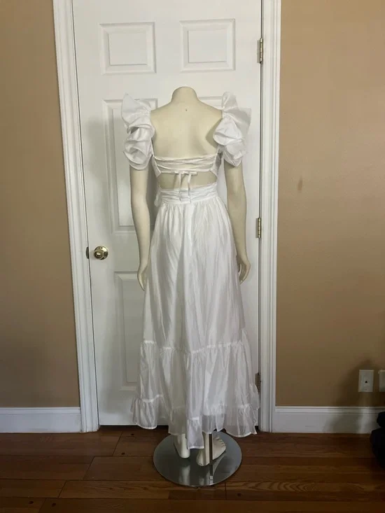 Petal & Pup White Floral-Accent Maxi Dress - Women - Picture 13 of 14